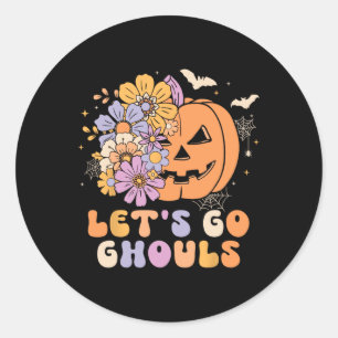 Lasst uns Ghouls Halloween Pumpkin Kostüm Retro Gr Runder Aufkleber