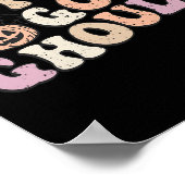 Lasst uns Ghouls Halloween Retro Ghost Pumpkin Wom Poster (Ecke)