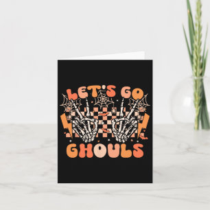 Lasst uns Ghouls Halloween Skeleton Kostüm Retro G Karte