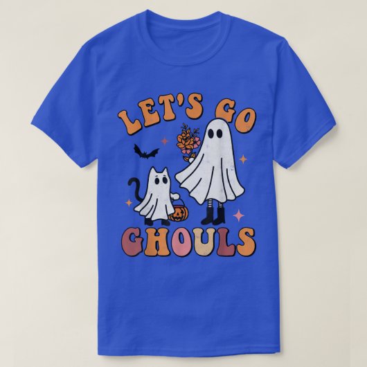 Lasst uns Ghouls Halloween Spooky Season Groovy Re T-Shirt (Design vorne)