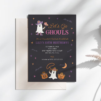 Lasst uns Ghouls Western Halloween Geburtstagseinl Einladung
