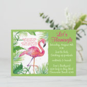Lasst uns Girlfriends Flamingle treffen Einladung (Stehend Vorderseite)