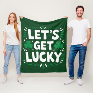 Lasst uns Glück haben Shamrock Lustiger St. Patric Fleecedecke