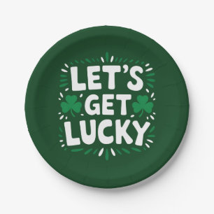 Lasst uns Glück haben Shamrock Lustiger St. Patric Pappteller