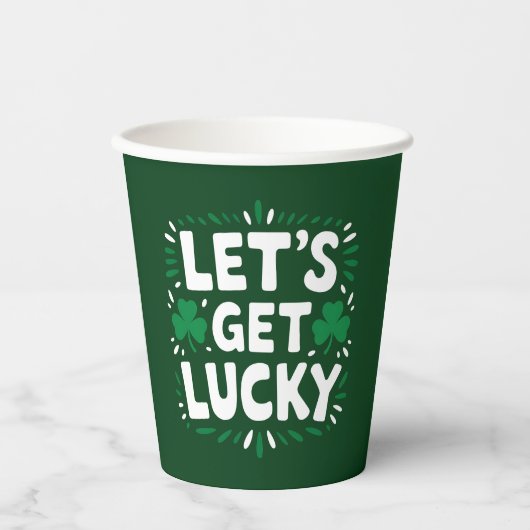 Lasst uns Glück Kleeblatt Funny St Patrick's Day h Pappbecher (Vorderseite)