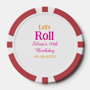 Lasst uns glücklich 10. Geburtstag hinzufügen Name Pokerchips