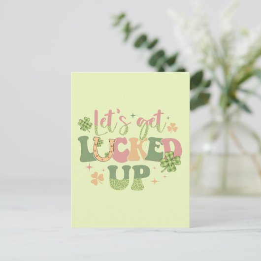 Lasst uns glücklich werden postkarte (Stehend Vorderseite)