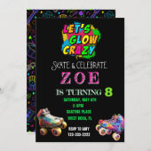 Lasst uns glühen Crazy, Neon Birthday Einladung (Vorne/Hinten)