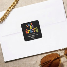 Lasst uns Groovy 60. Geburtstagsfeier-Umschlag-Sie