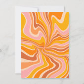 Lasst uns Groovy Pink & Orange Arch Girl zum Gebur Einladung (Rückseite)