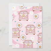 Lasst uns Groovy Retro Boho Daisy Rainbow zum Gebu Einladung (Rückseite)