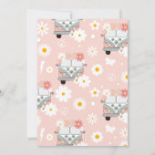 Lasst uns Groovy Retro Boho Daisy Rainbow zum Gebu Einladung (Rückseite)