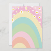 Lasst uns Groovy Retro Rainbow Floral 5. Geburtsta Einladung (Rückseite)