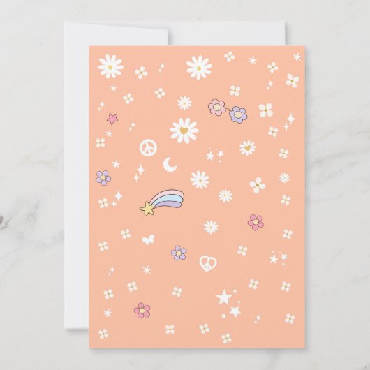 Lasst uns Groovy Van Daisy Hippie 70er Birthday ho Einladung (Rückseite)