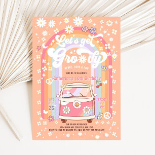 Lasst uns Groovy Van Daisy Hippie 70er Birthday ho Einladung