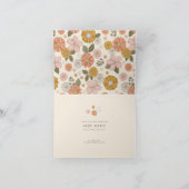 Lasst uns Groovy Vintage Blumenmädchen Party bekom Dankeskarte (Innenseite)