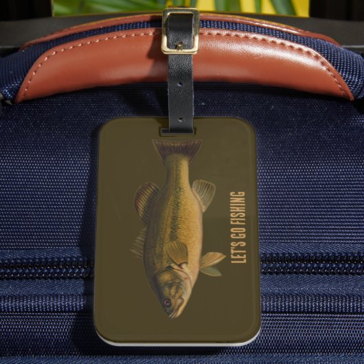 Lasst uns Großmäuligen Bass fischen Gepäckanhänger (Vorderseite Insitu 2)