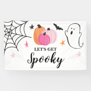 Lasst uns Grusel-Halloween rosa Kürbisse Geburtsta Banner