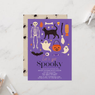 Lasst uns Gruselig Halloween-Motive Halloween-Part Einladung