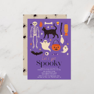 Lasst uns Gruselig Halloween-Motive Halloween-Part Einladung