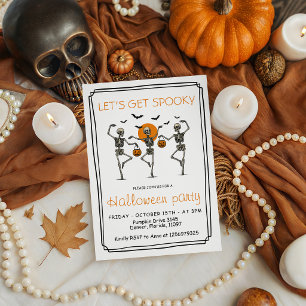 Lasst uns Gruselig Tanzende Skelette Halloween Einladung