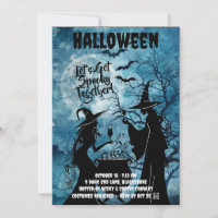 Lasst uns gruselig werden – Blaue Halloween-Einlad