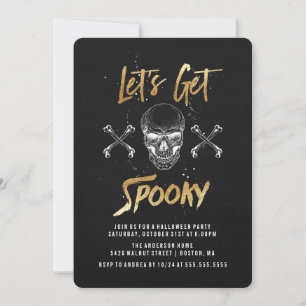 Lasst uns gruselig werden Halloween-Party-Einlad Einladung