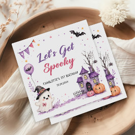 Lasst uns gruselige Halloween-Geburtstagsserviette Serviette