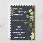 Lasst uns Gruselparty Halloween feiern Einladung (Vorderseite)