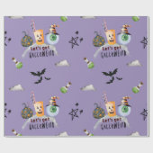 Lasst uns Hallo komisch Funky Halloween Lila mache Geschenkpapier (Flach)