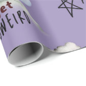 Lasst uns Hallo komisch Funky Halloween Lila mache Geschenkpapier (Rolleneckpunkt)