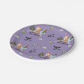 Lasst uns Hallo komisch Funky Halloween Lila mache Pappteller (Schrägansicht)