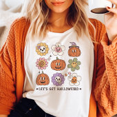 Lasst uns Hallobird Retro Halloween bekommen Tri-Blend Shirt