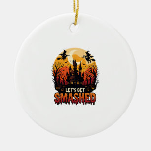 Lasst uns Halloween Halloween Schloss Hexen P zert Keramik Ornament