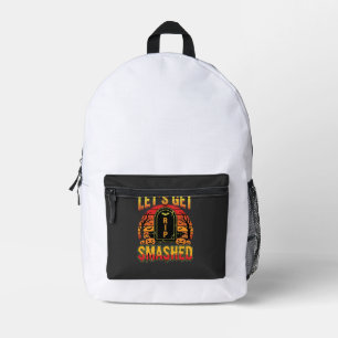 Lasst uns Halloween-Kürbisfriedhof zertrümmern Bedruckter Rucksack