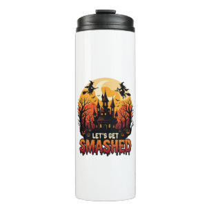 Lasst uns Halloween Spukschloss Hexen P zerquetsch Thermosbecher