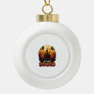 Lasst uns Halloween Spukschloss Hexen P zertrümmer Keramik Kugel-Ornament