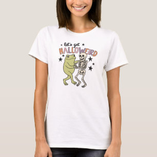 "Lasst uns Halloweird werden" Frosch und Skelett b T-Shirt