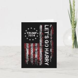 Lasst uns Harry Funny Trump 2024 Flag Vintag gehen Karte