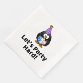 Lasst uns hart Party machen! Penguin Funny Birthda Serviette (Ecke)