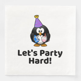Lasst uns hart Party machen! Penguin Funny Birthda Serviette