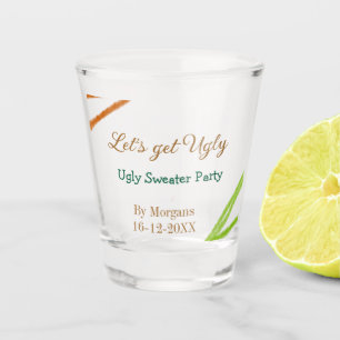 Lasst uns hässliche Weihnachten hässlichen Pullove Schnapsglas