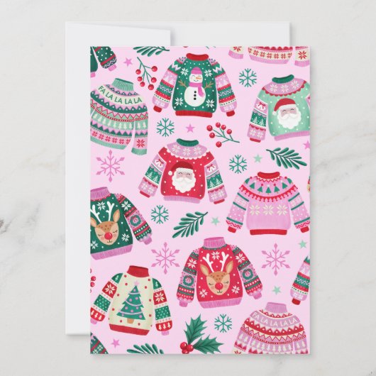 Lasst uns hässliche Weihnachten kalt schwitzen Pin Einladung (Rückseite)