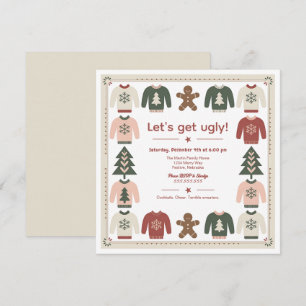 Lasst uns hässliche Weihnachtspullover-Party-Einla Einladung