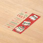 Lasst uns hässliche Weihnachtspullover-Party feier Acryleinladungen (Ablage )