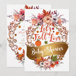 Lasst uns Herbst-Blumen-BABY SHOWER verlieben Einladung