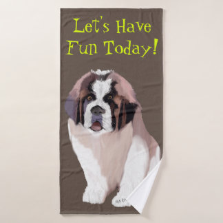 Lasst uns heute Spaß haben, St. Bernard Welpenstil Badhandtuch Set