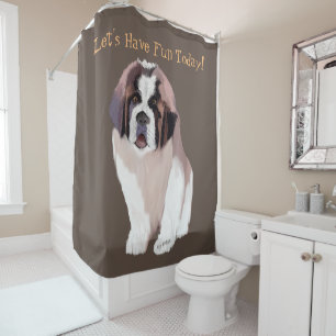 Lasst uns heute Spaß haben, St. Bernard Welpenstil Duschvorhang