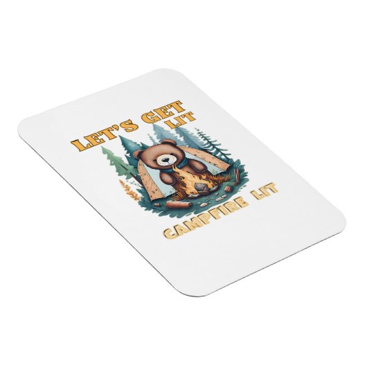 Lasst uns hingehen. Campfire Lit. Camping Lover Cl Magnet (Rechte Seite)