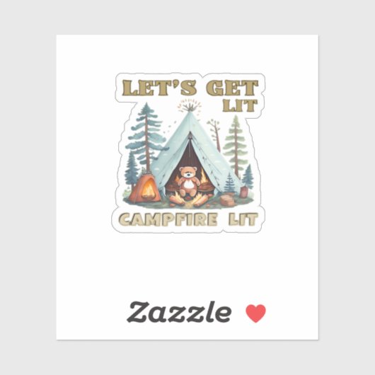 Lasst uns hingehen. Campfire Lit Classic Aufkleber (Blatt)